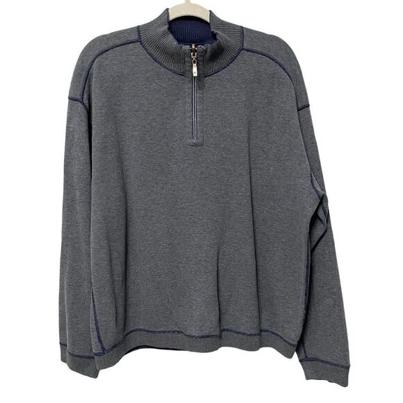 TOMMY BAHAMA Men’s Flipshore Half-Zip Reversible Sweatshirt - Picture 8 of 8